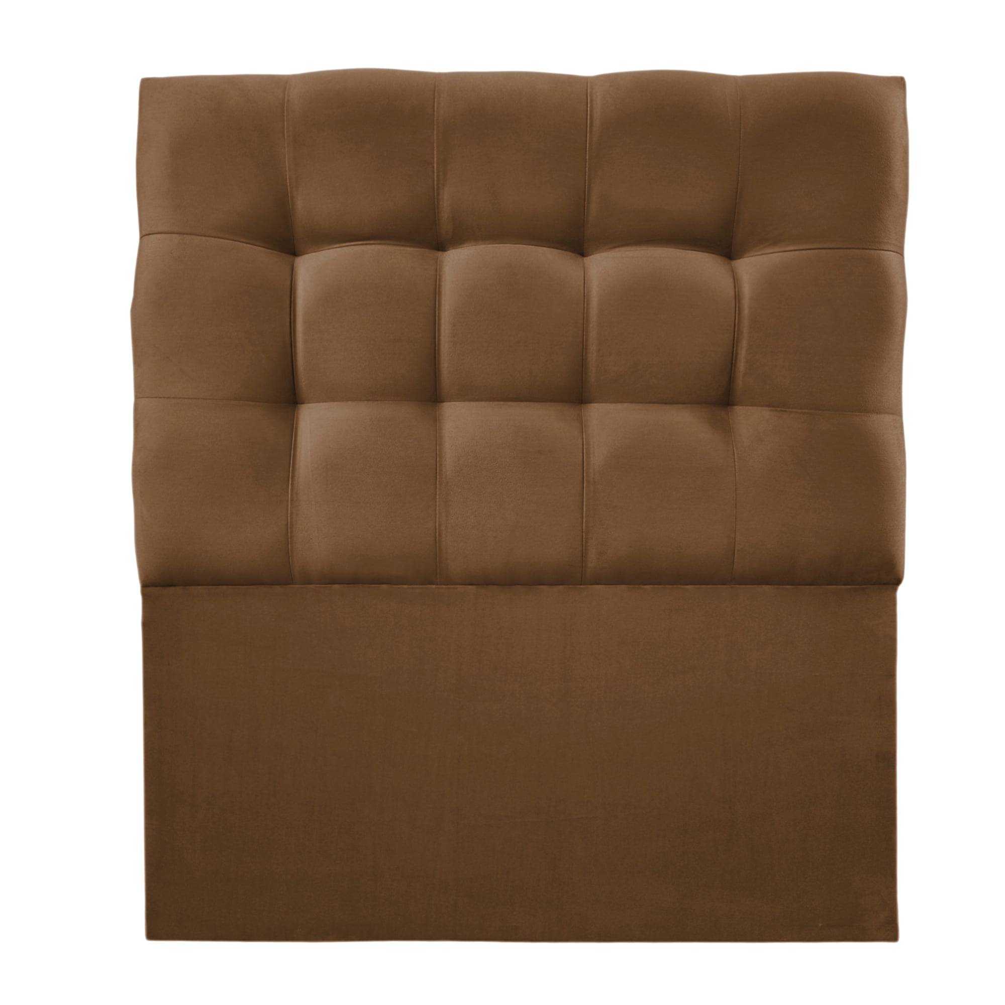 RESPALDO MUEBLES BARCELONA CAMA VALENCIA 1.5 PLAZAS FELPA CAFÉ - 2