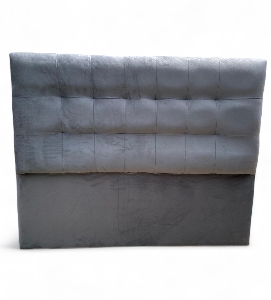 RESPALDO MUEBLES BARCELONA CAMA VALENCIA 2 PLAZAS FELPA GRIS - 2