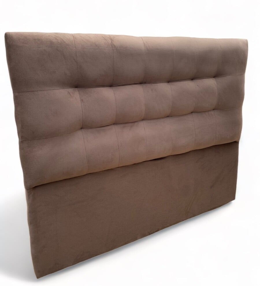 RESPALDO MUEBLES BARCELONA CAMA VALENCIA 2 PLAZAS FELPA CAFÉ - 1