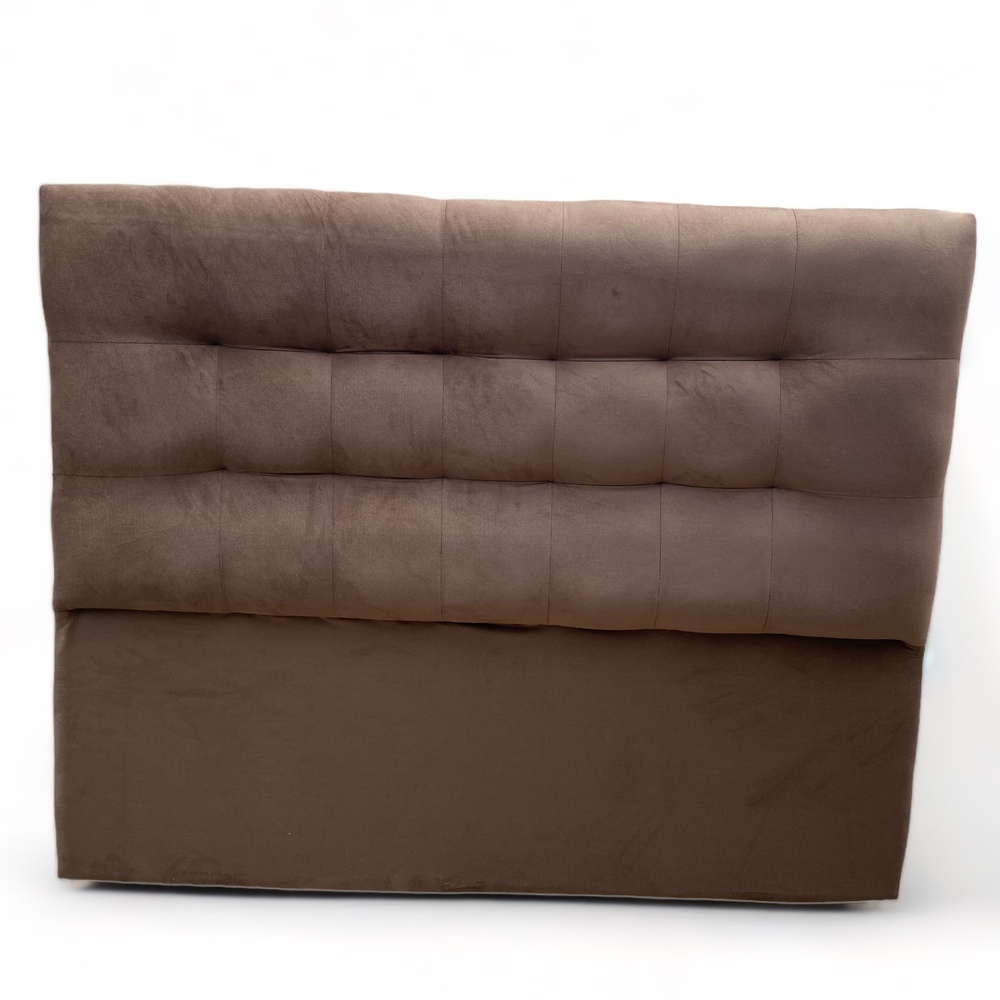 RESPALDO MUEBLES BARCELONA CAMA VALENCIA 2 PLAZAS FELPA CAFÉ - 2