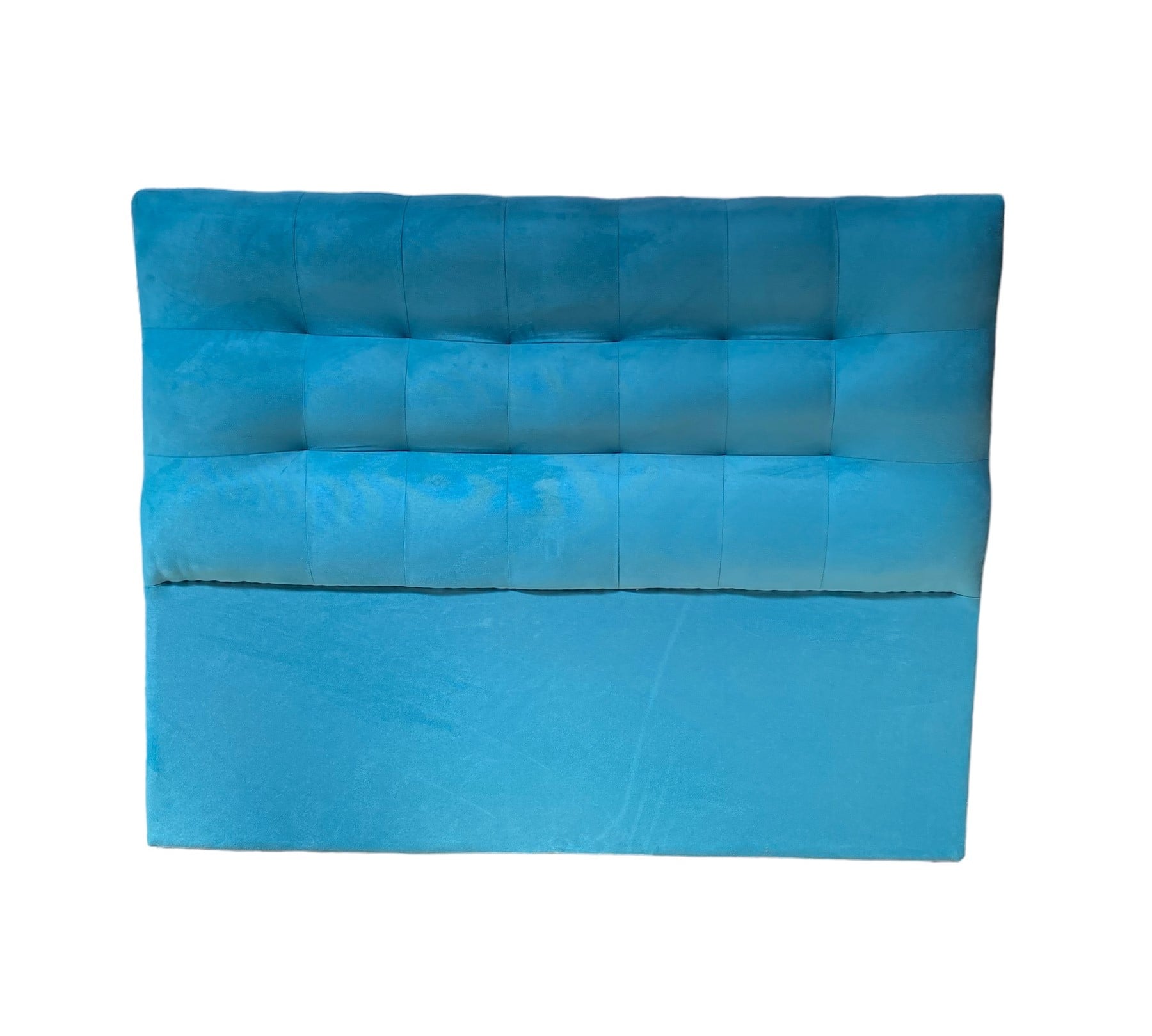 RESPALDO MUEBLES BARCELONA CAMA VALENCIA 2 PLAZAS FELPA TURQUESA - 2