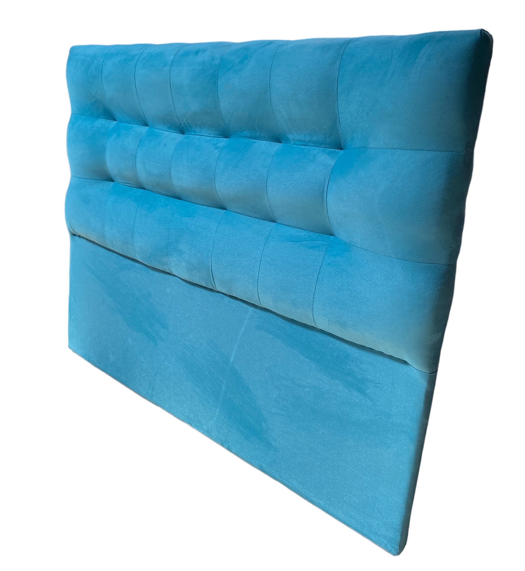 RESPALDO MUEBLES BARCELONA CAMA VALENCIA 2 PLAZAS FELPA TURQUESA - 3