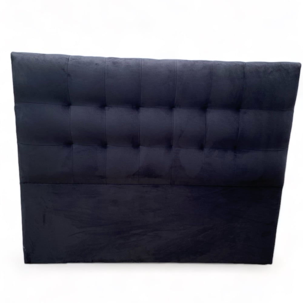 RESPALDO MUEBLES BARCELONA CAMA VALENCIA KING FELPA NEGRO - 2