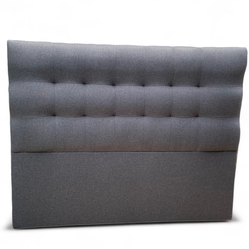 RESPALDO MUEBLES BARCELONA CAMA VALENCIA KING TELA GRIS OSCURO - 2