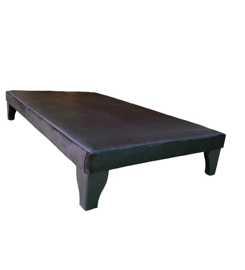 BASE CAMA EUROPEA MUEBLES BARCELONA 1 PLAZA FELPA NEGRO - 1