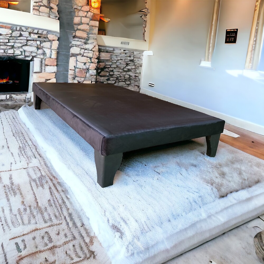 BASE CAMA EUROPEA MUEBLES BARCELONA 1 PLAZA FELPA NEGRO - 4