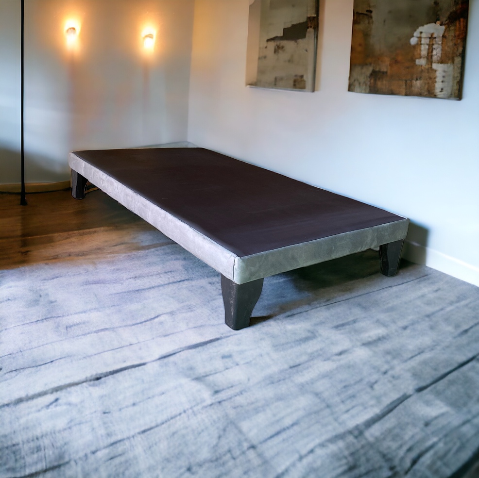 BASE DE CAMA EUROPEA 1.5 PLAZAS FELPA GRIS - 4
