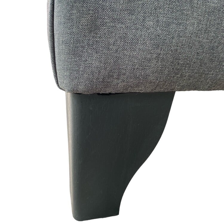 BASE CAMA EUROPEA MUEBLES BARCELONA 1.5 PLAZAS TELA GRIS OSCURO - 2