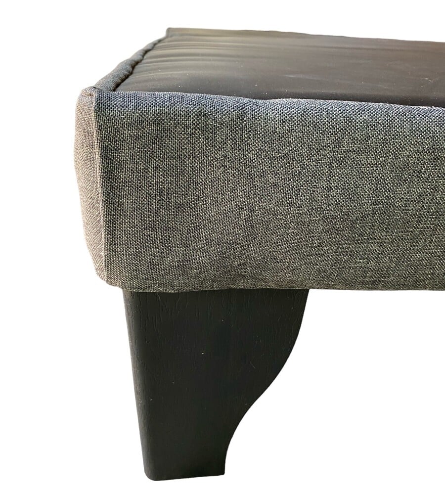 BASE CAMA EUROPEA MUEBLES BARCELONA 2 PLAZAS DIVIDIDA TELA GRIS OSCURO - 3