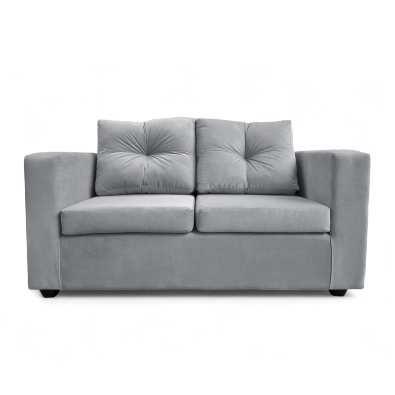 SOFÁ MUEBLES BARCELONA BILBAO GRIS 2 CUERPOS FELPA - 1
