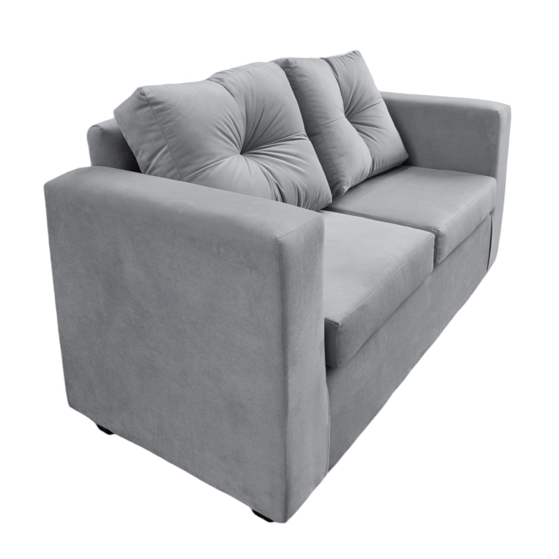 SOFÁ MUEBLES BARCELONA BILBAO GRIS 2 CUERPOS FELPA - 2