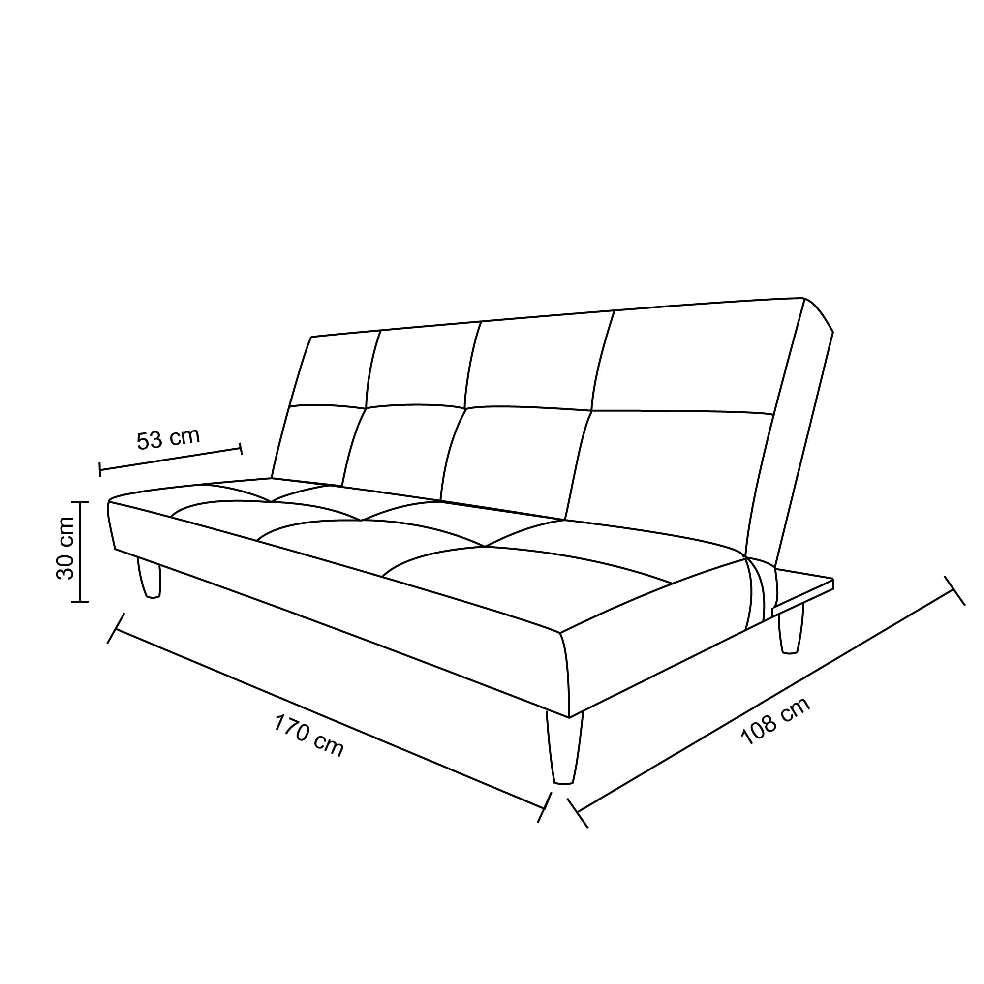 FUTÓN MUEBLES BARCELONA CÓRDOBA 3 CUERPOS LINO BEIGE SOFÁ CAMA TELA - 4