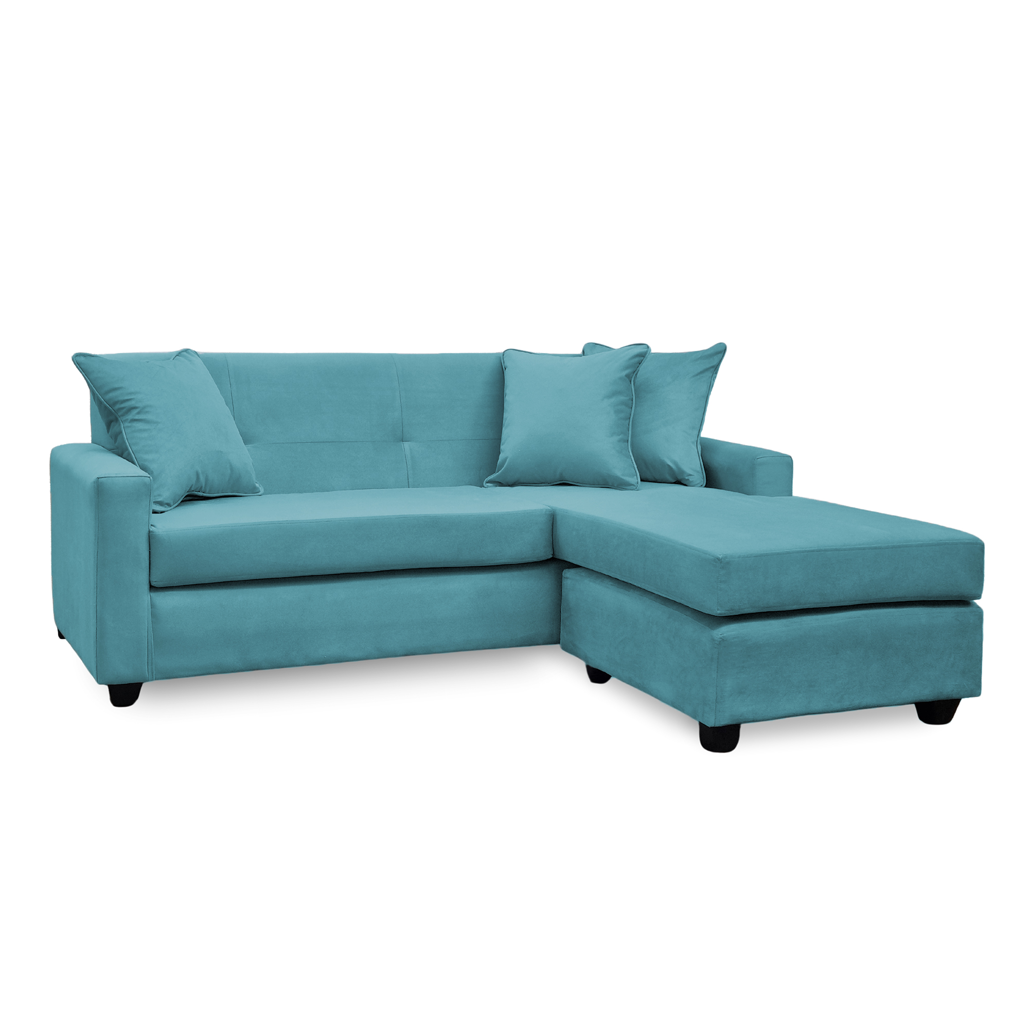 SOFA L INTERCAMBIABLE NEW SEVILLA FELPA TURQUESA - 4
