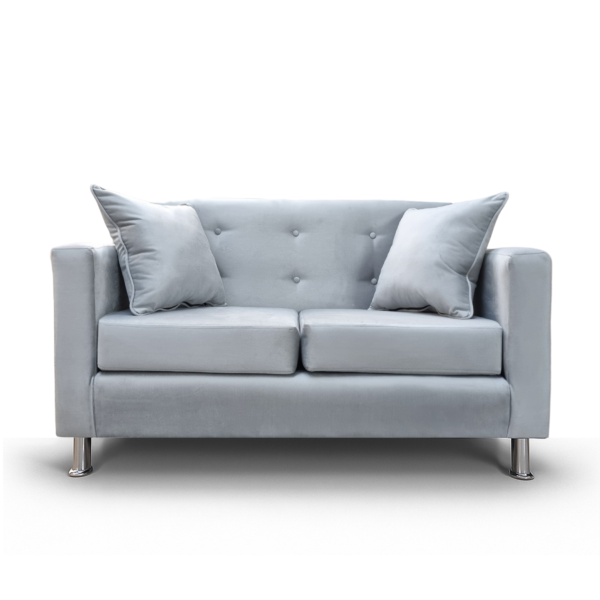 SOFA 2 CUERPOS NEW MALLORCA FELPA GRIS - 2