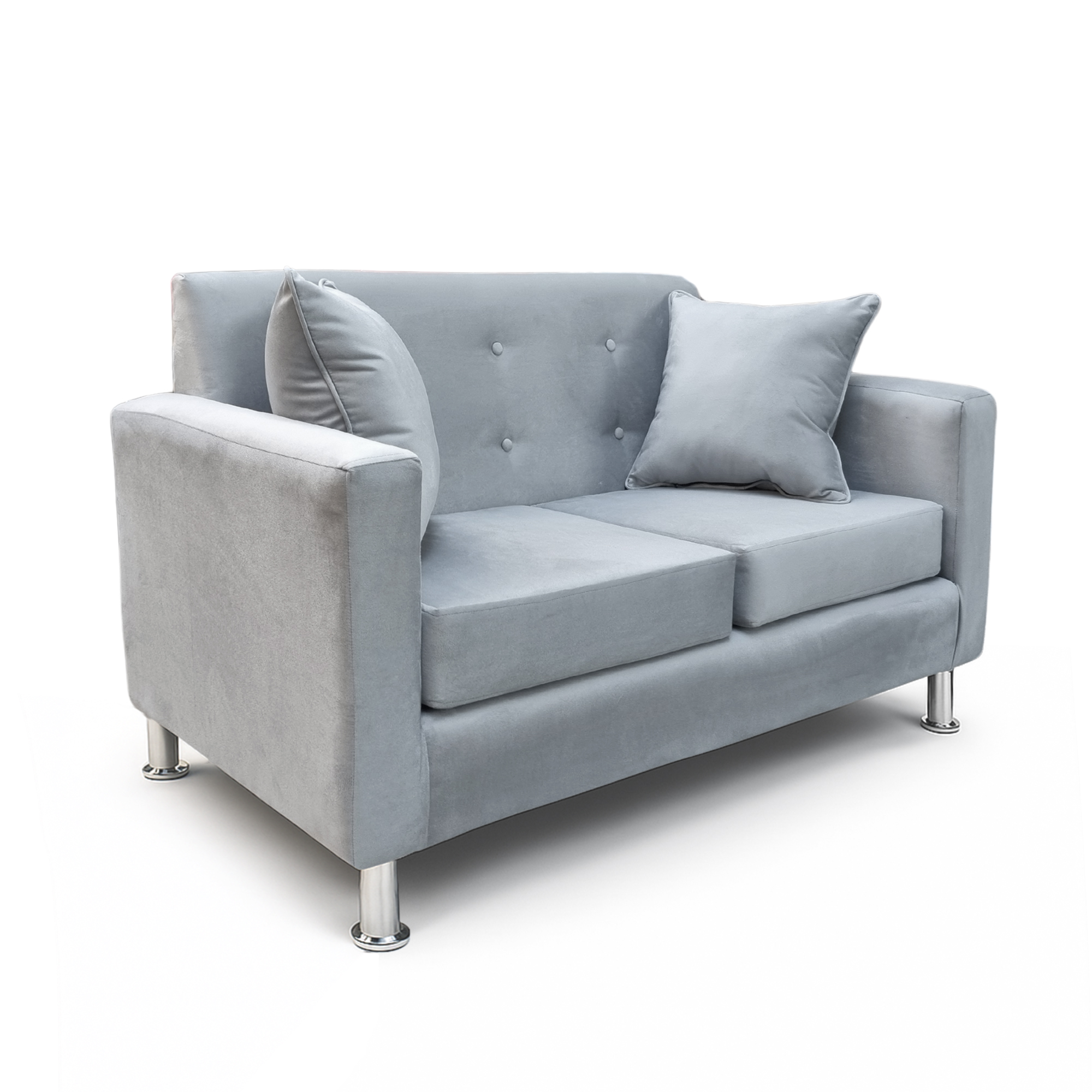 SOFA 2 CUERPOS NEW MALLORCA FELPA GRIS - 3