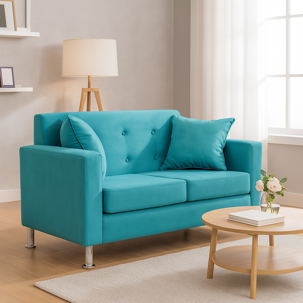 SOFA 2 CUERPOS NEW MALLORCA FELPA TURQUESA - 1