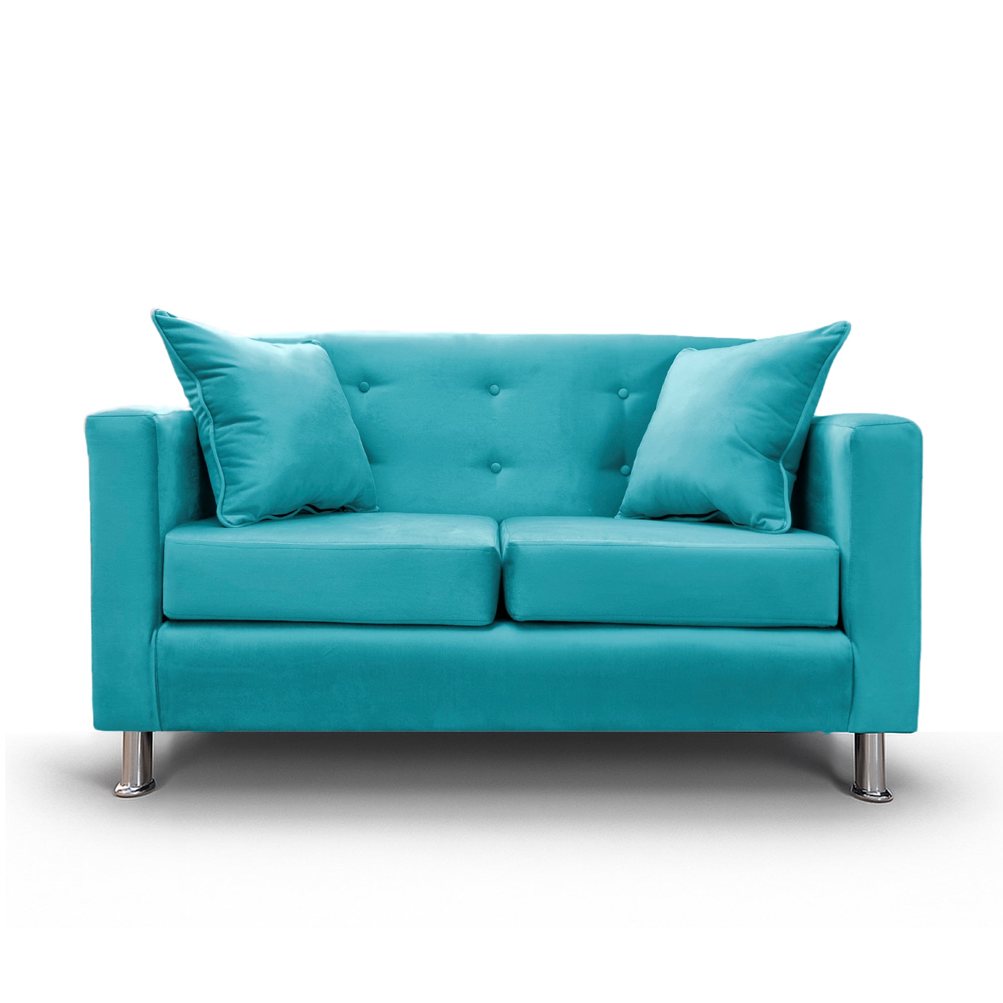 SOFA 2 CUERPOS NEW MALLORCA FELPA TURQUESA - 2