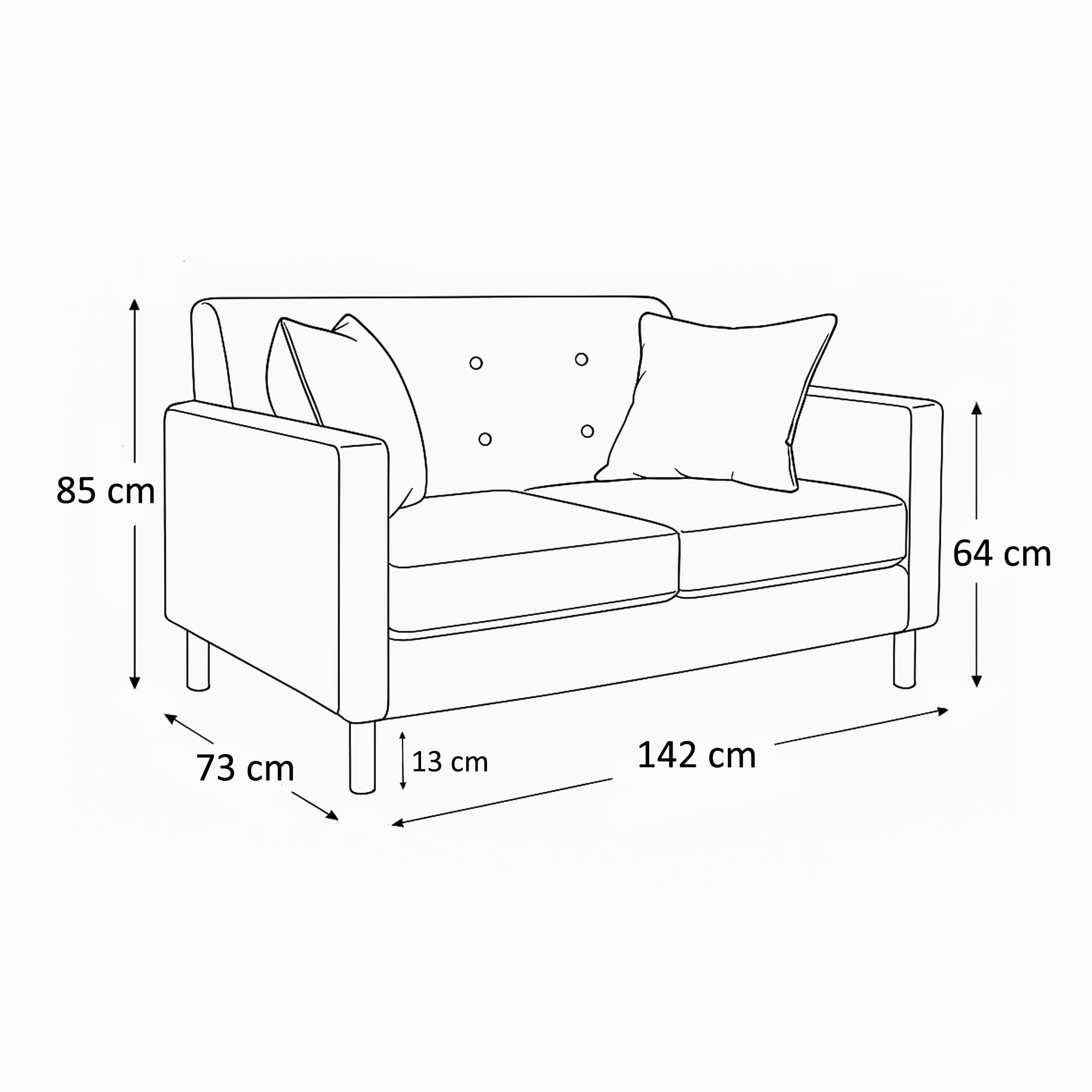 SOFA 2 CUERPOS NEW MALLORCA FELPA TURQUESA - 5