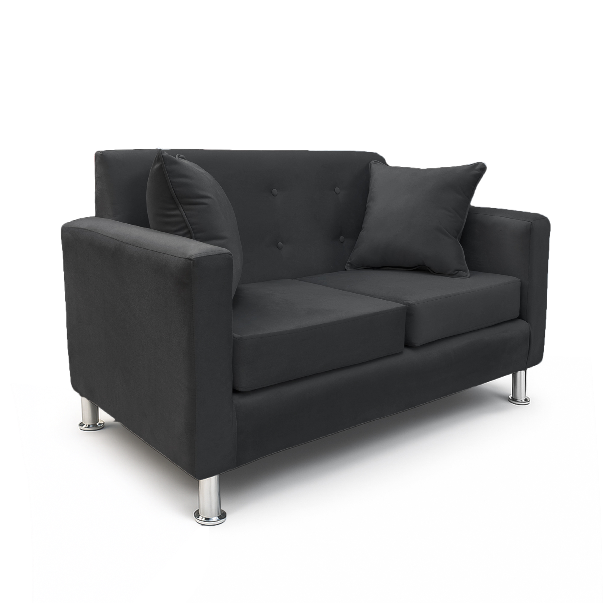 SOFA 2 CUERPOS NEW MALLORCA FELPA NEGRO - 3