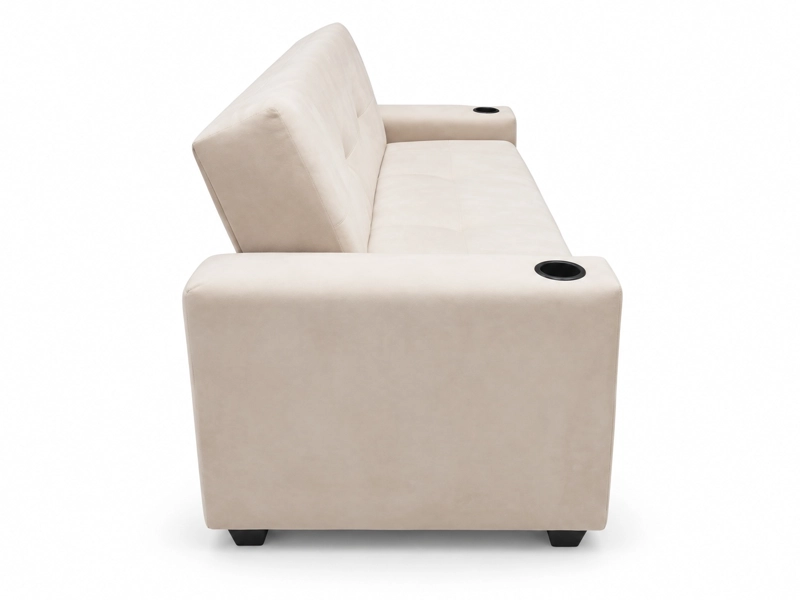 SOFA CAMA ALICANTE 2 PLAZAS FELPA BEIGE - 4