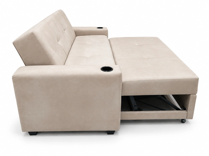 SOFA CAMA ALICANTE 2 PLAZAS FELPA BEIGE - 5