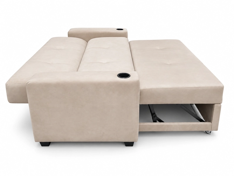 SOFA CAMA ALICANTE 2 PLAZAS FELPA BEIGE - 6
