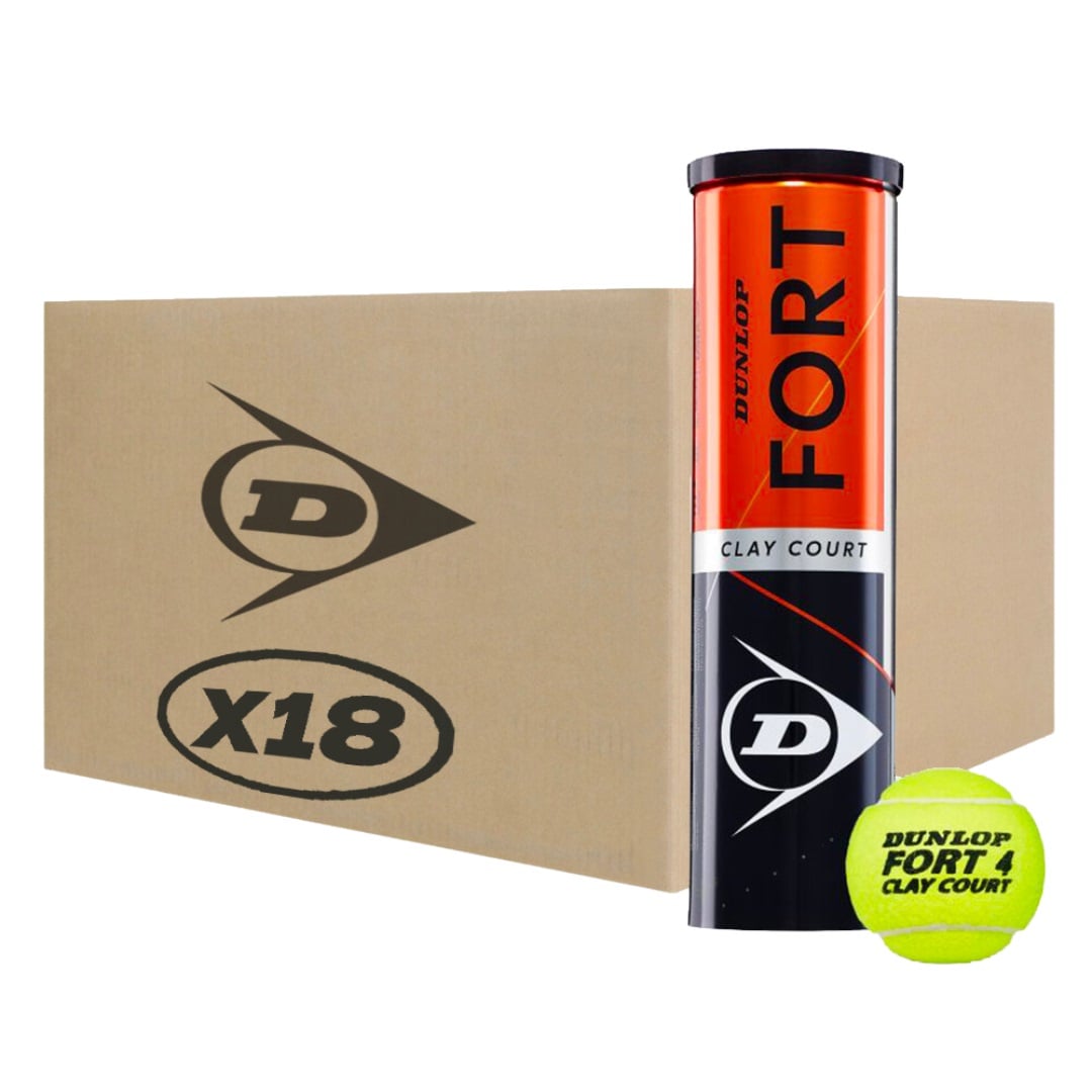 CAJA DE PELOTAS DE TENIS DUNLOP FORT CLAY X4 - 18 TARROS - 1