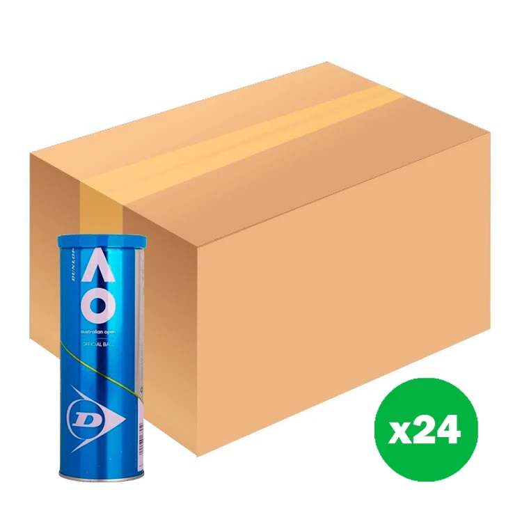 CAJA DE PELOTAS DE TENIS DUNLOP AUSTRALIAN OPEN AO X3 - 24 TARROS - 1