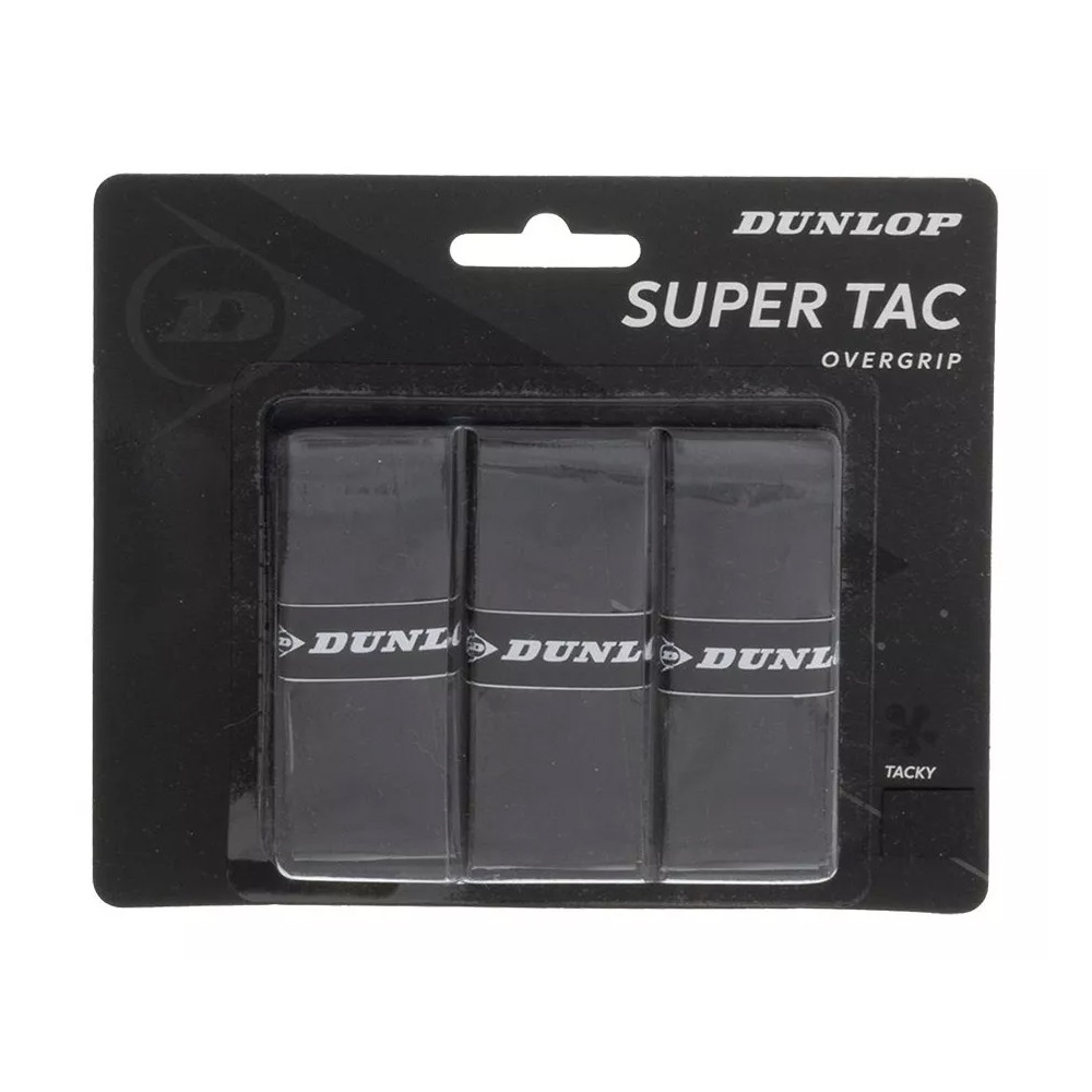 OVERGRIP DUNLOP SUPER TAC NEGRO X3 TENIS PADEL - 1