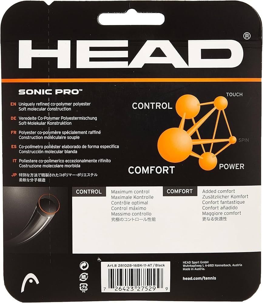 CUERDA HEAD SONIC PRO NEGRO 1.30 - 12M - 2
