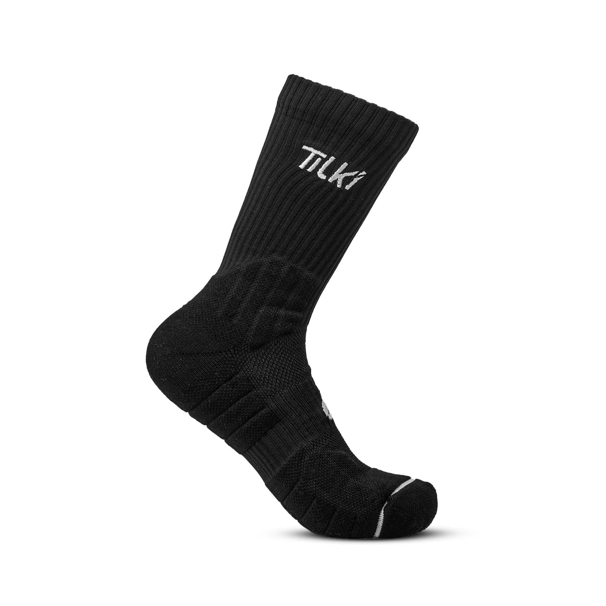 CALCETÍN TILKI CREW D2 LEHINDE NEGRO/BLANCO TENIS PADEL - 1