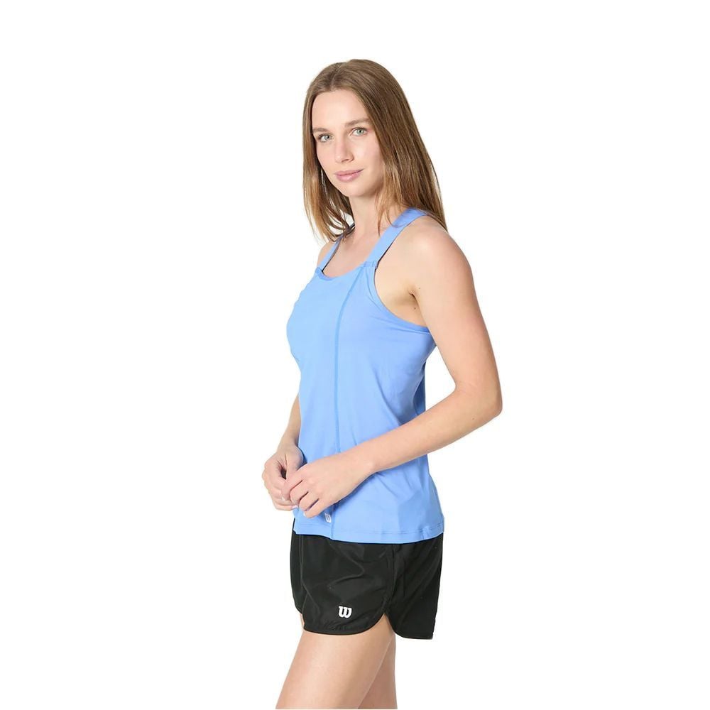 POLERA WILSON MUJER TOUR TANK AZUL TENIS PADEL - 2