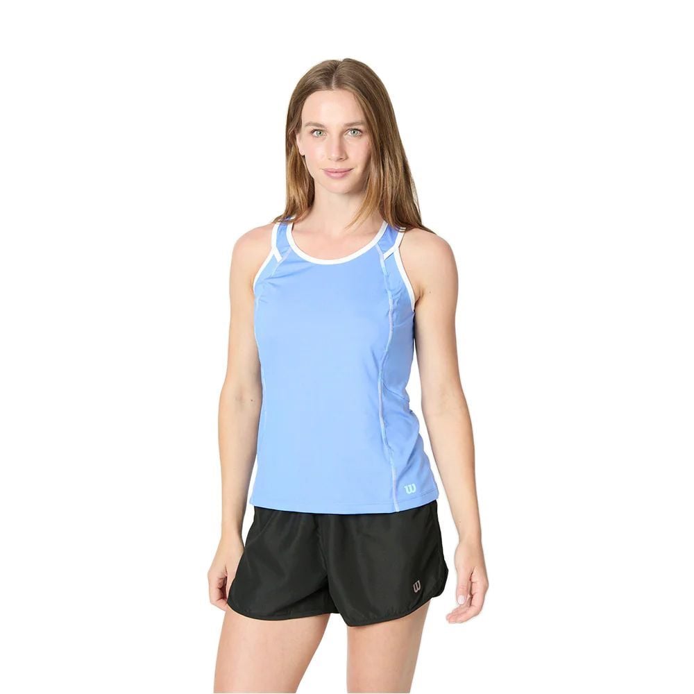 POLERA WILSON MUJER FLIRTY SCOOPNECK AZUL TENIS PADEL - 1