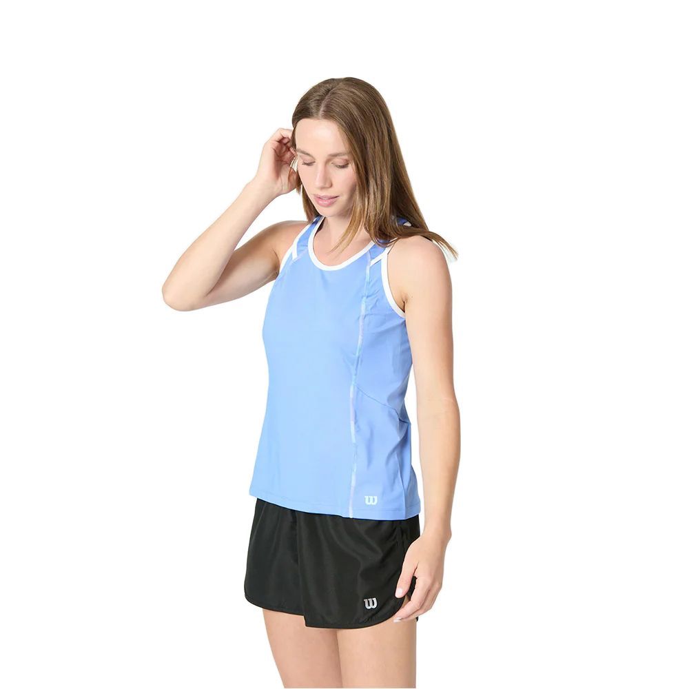 POLERA WILSON MUJER FLIRTY SCOOPNECK AZUL TENIS PADEL - 3