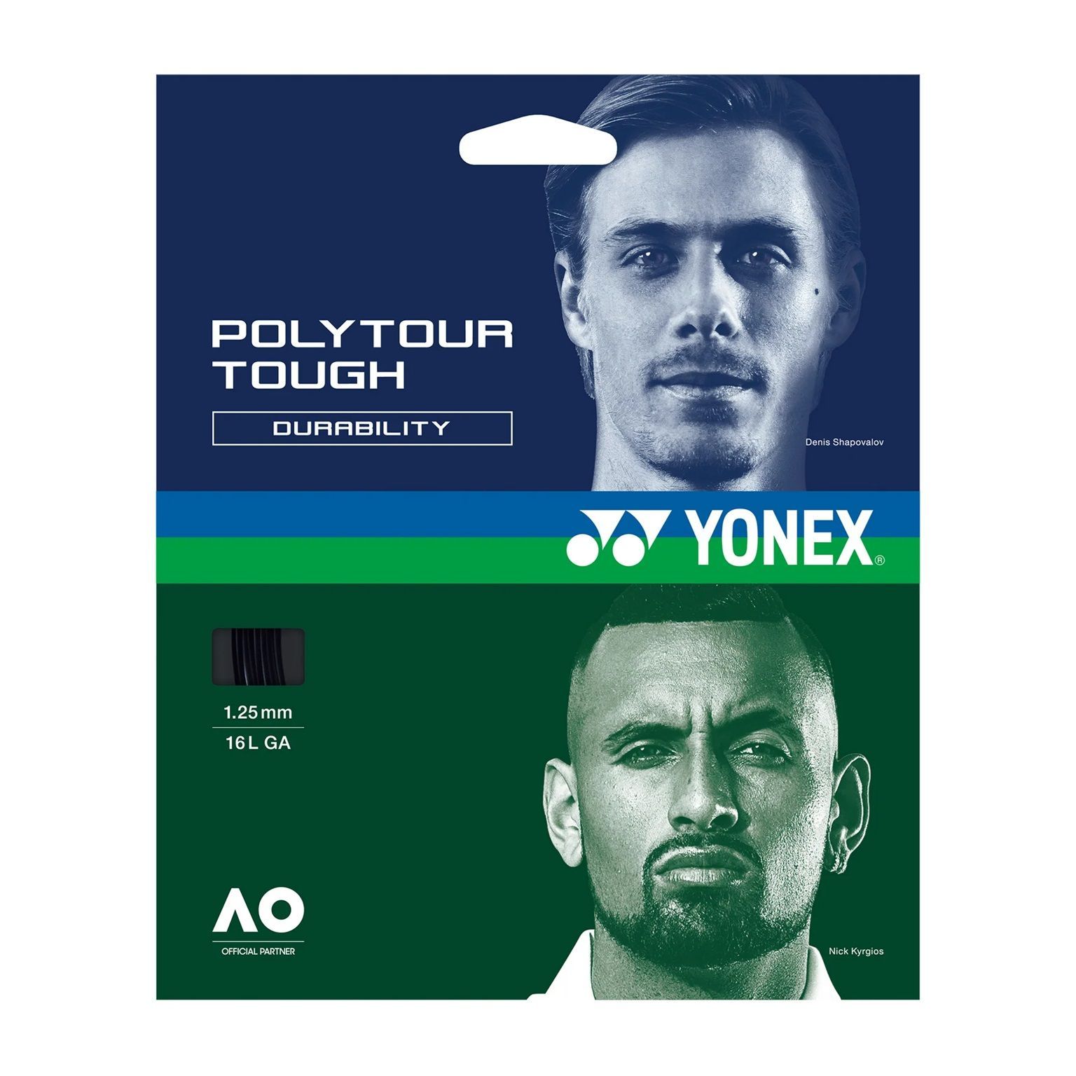 CUERDA YONEX POLY TOUR TOUGH EN COLOR NEGRO 1.25 - 12M - 1