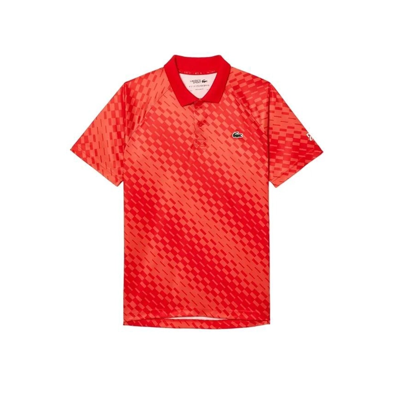 POLERA LACOSTE POLO NOVAK DJOKOVIC EN COLOR ROJO TENIS PADEL - 1