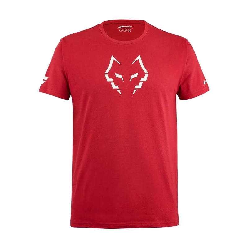 POLERA BABOLAT PADEL COTTON JUAN LEBRON EN COLOR ROJO TENIS PADEL - 1