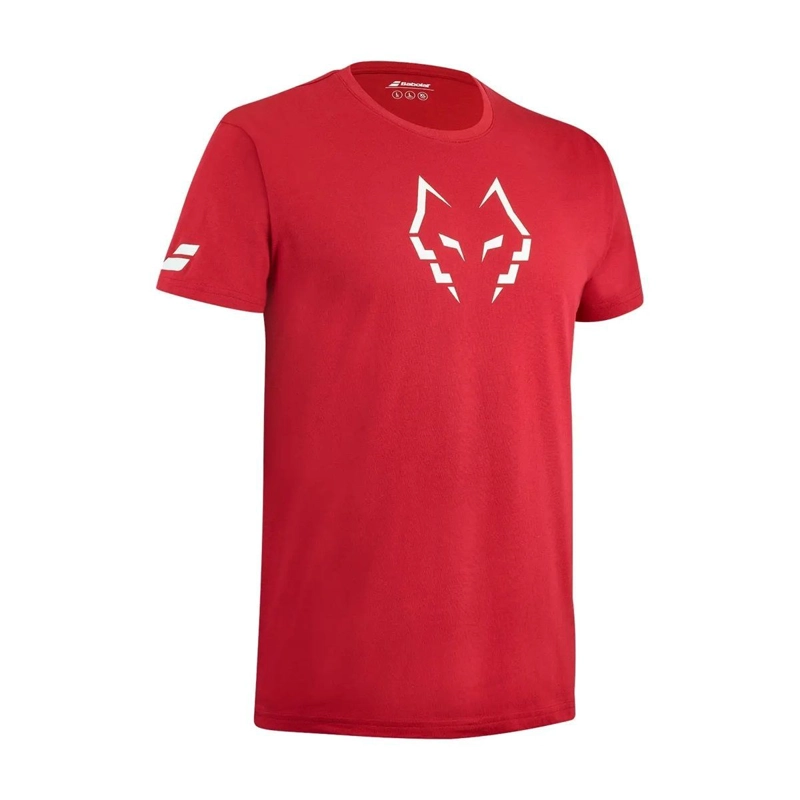 POLERA BABOLAT PADEL COTTON JUAN LEBRON EN COLOR ROJO TENIS PADEL - 3
