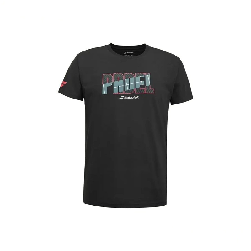 POLERA BABOLAT PADEL COTTON TEE EN COLOR NEGRO TENIS PADEL - 2