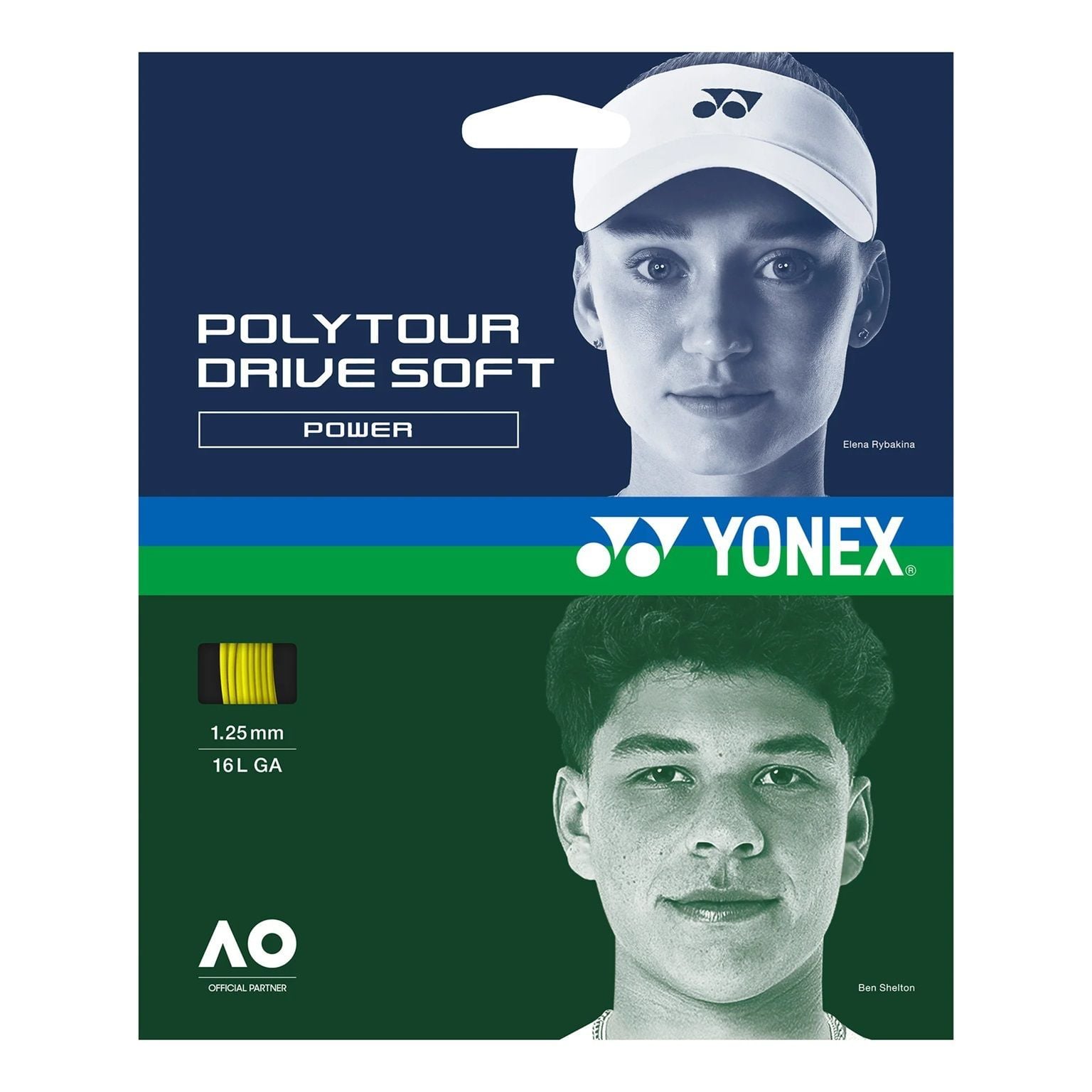 CUERDA YONEX POLY TOUR DRIVE AMARILLO 1.25 - 12M - 1