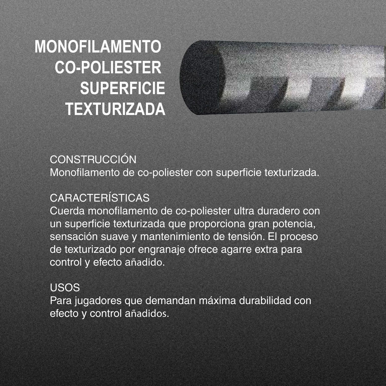 CUERDA ZONS POLYMO TOUR ROUGH EN COLOR NEGRO 1.30 - 12M - 2