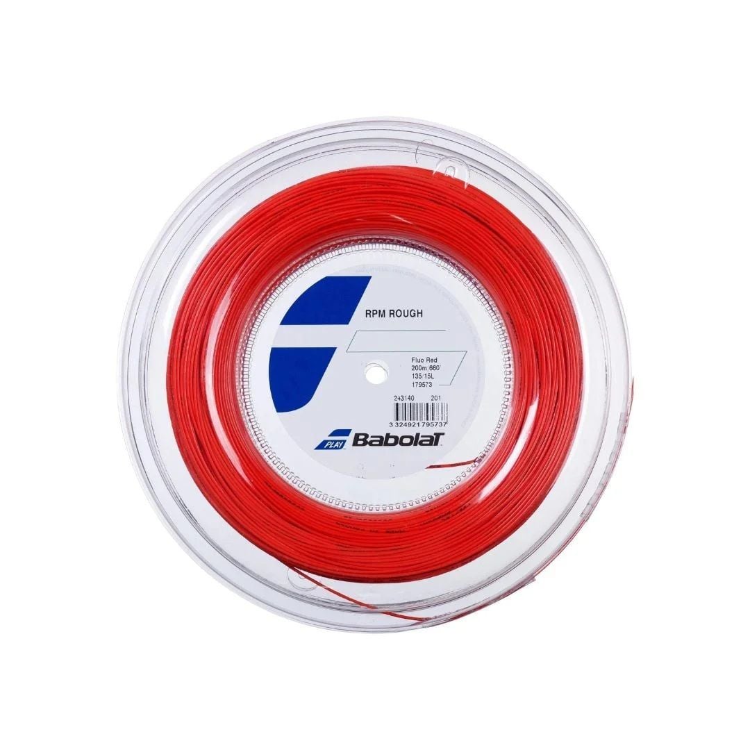 ROLLO DE CUERDA BABOLAT RPM ROUGH ROJO FLUOR 1.30 - 200M - 1
