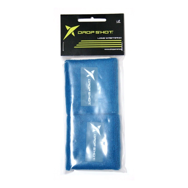 MUÑEQUERA DROP SHOT LARGA AZUL X2 TENIS PADEL - 2