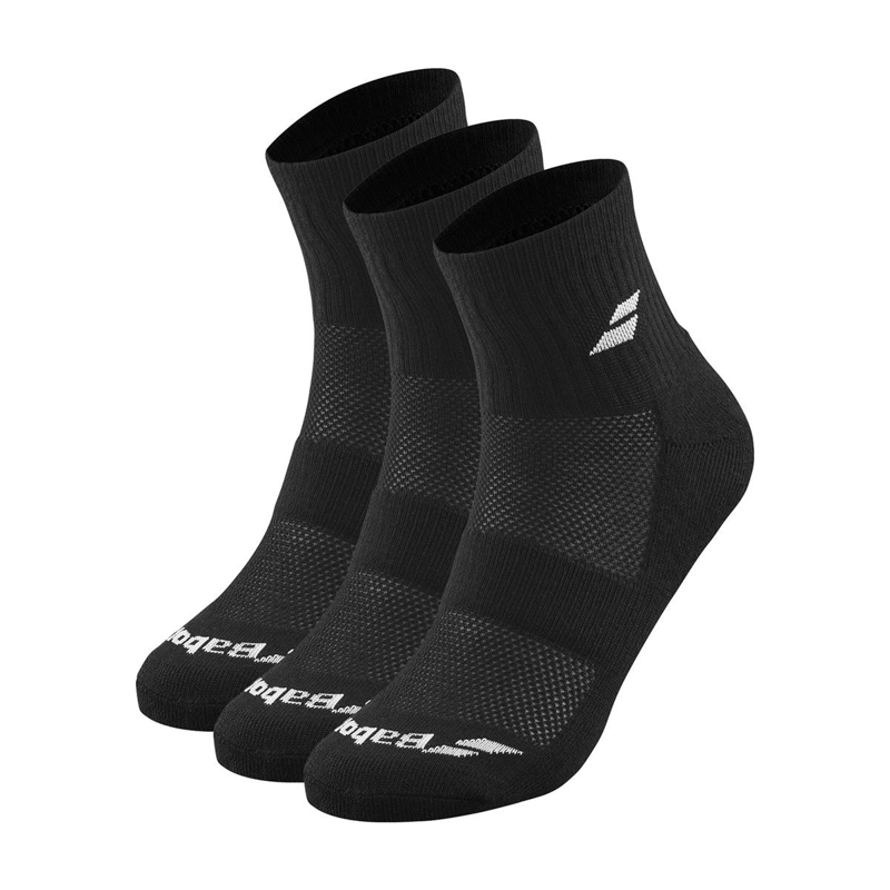 CALCETIN BABOLAT QUARTER NEGRO - 3 PARES TENIS PADEL - 1