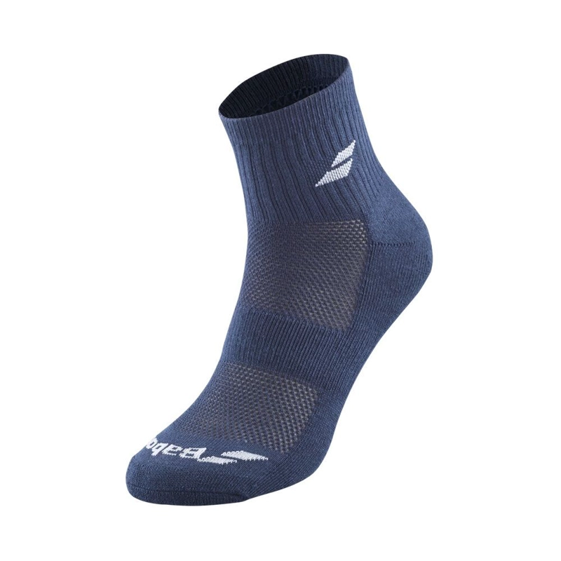 CALCETIN BABOLAT QUARTER BLANCO/AZUL/GRIS - 3 PARES TENIS PADEL - 3