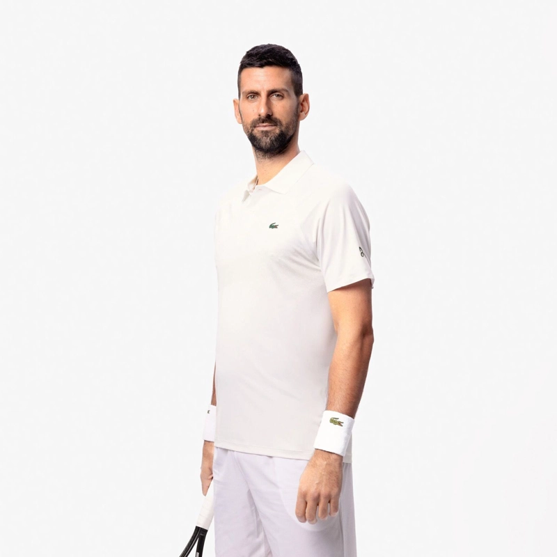 POLERA LACOSTE POLO NOVAK DJOKOVIC ULTRA DRY BLANCA TENIS - 6