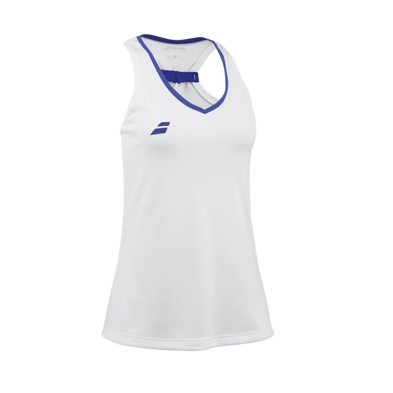POLERA BABOLAT PLAY TANK TOP WOMEN BLANCA TENIS PADEL - 2