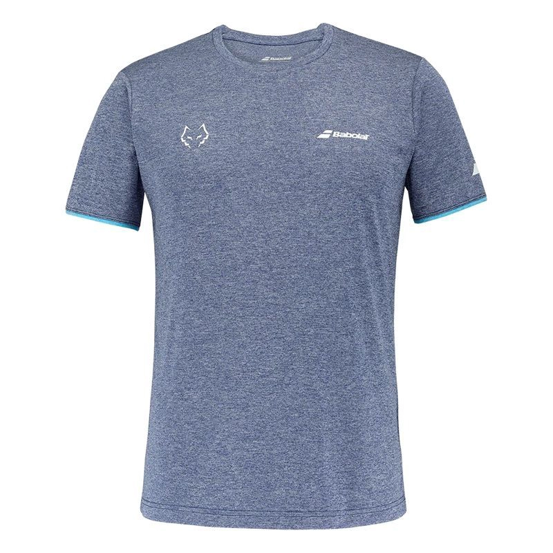 POLERA BABOLAT CREW NECK TEE JUAN LEBRON AZUL/GRIS TENIS PADEL - 1