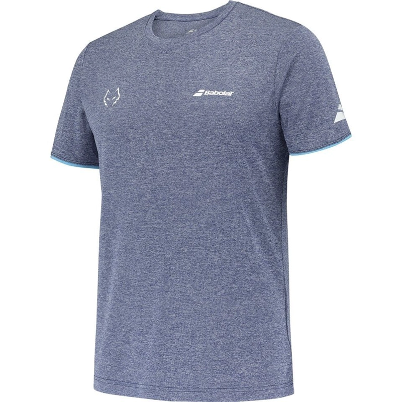POLERA BABOLAT CREW NECK TEE JUAN LEBRON AZUL/GRIS TENIS PADEL - 3