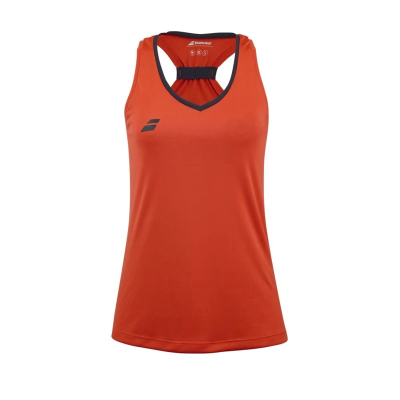 POLERA BABOLAT PLAY TANK TOP WOMEN ROJO FIESTA TENIS PADEL - 1